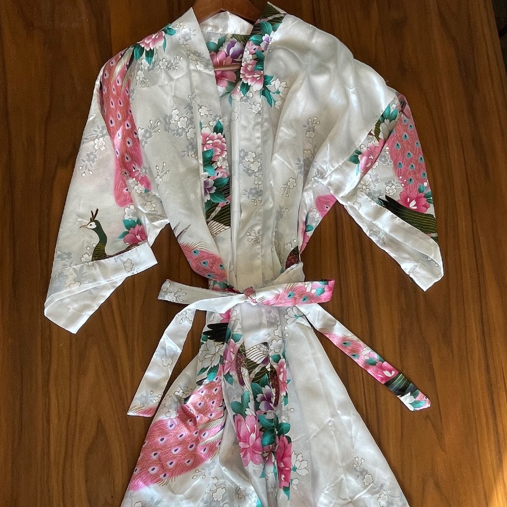 White silk robe